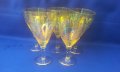 Стъклени чаши за концентрат или вино, богата ръчна инкрустация, столче, седефен ефект, снимка 7