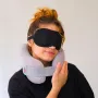 MRESTY възглавница за врат за пътуване от мемори пяна, дишаща калъфка, с маска за очи и тапи за уши, снимка 6