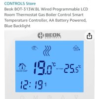 Beok BOT-313W.BL Кабелен програмируем LCD стаен термостат Управление на газов котел Интелигентен тем, снимка 2 - Друга електроника - 42962369
