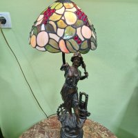 Прекрасна голяма антикварна френска фигурална лампа , снимка 5 - Антикварни и старинни предмети - 43685482