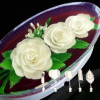 5 бр  метални пера шприц за 3D желиран десерт декорация и украса цветя, снимка 2 - Аксесоари за кухня - 33456665