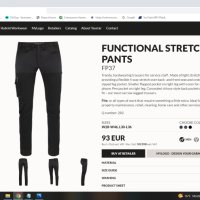 TEXSTAR FP37 FUNCTIONAL Stretch Pants размер W34/L32 еластичен работен панталон W2-73, снимка 2 - Панталони - 40486253