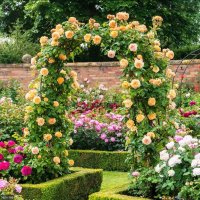 Метална Арка за цеветя 133x260x38,5см рози увивни растения Градинска цветна арка празнична декорация