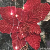Коледна звезда декорация за елха Classic Christmas, снимка 1 - Декорация за дома - 43500251