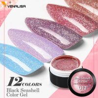 Venalisa Uv&Led Black Seashell gel / гел черна мида, снимка 4 - Продукти за маникюр - 28706378