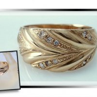 златен пръстен -голям колан - 3.71  грама/ размер №56-56.5, снимка 1 - Пръстени - 15733235
