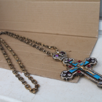 Сребърен епископски кръст с позлата, снимка 1 - Други ценни предмети - 44843604