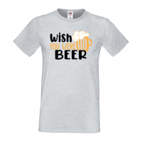 Мъжка тениска Wish you were beer,Бира,Бирфест,Beerfest,Подарък,Изненада,Рожден Ден, снимка 5 - Тениски - 36389452