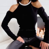 Ефектна блуза рипс , снимка 2 - Блузи с дълъг ръкав и пуловери - 43122019