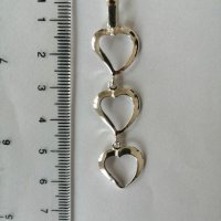 Нова сребърна висулка сърца, снимка 1 - Колиета, медальони, синджири - 28593756