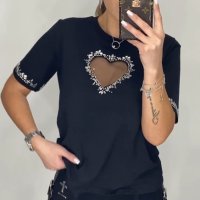 Блуза Crystal Heart  , снимка 1 - Тениски - 43884309