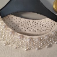Полуполо с перли размер M/L, снимка 1 - Блузи с дълъг ръкав и пуловери - 43868219