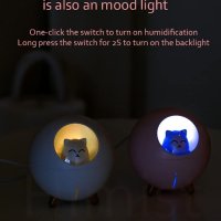 Planet Cat Нано спрей Овлажнител,Нощна лампа/USB въздушен дифузьор с хладна мъгла с осветление, снимка 10 - Други - 43375759