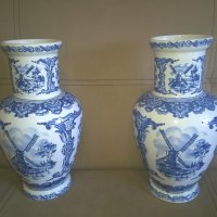 Комплект от две старинни порцеланови вази - ваза, снимка 1 - Антикварни и старинни предмети - 37629589