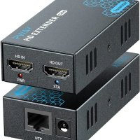 PW-DT243 HDMI удължител през IP, 1080p над 394 фута (120 м) Ethernet Cat5e/6 кабел, снимка 1 - Друга електроника - 43367796