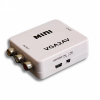 ANIMABG VGA към AV RCA преобразувател с аудио адаптер за връзка на PC компютър Laptop лаптоп таблет , снимка 1 - Кабели и адаптери - 44060721