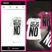 Дамска тениска Just Say Moschino Print във розов и мръсно бял цвят, снимка 6 - Тениски - 28868391
