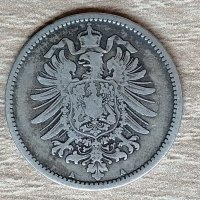 Германия 1 марка 1875 буква А  д16, снимка 2 - Нумизматика и бонистика - 33430448