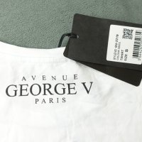 Бяла мъжка памучна тениска Avenue George V Paris  , снимка 3 - Тениски - 40660588