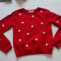 Пуловер черен на сърчица , снимка 1 - Детски Блузи и туники - 42985354