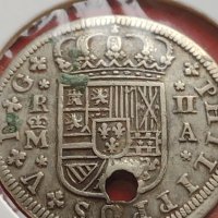 Сребърна монета 2 реала 1723г. Филип пети Мадрид Испания 12204, снимка 8 - Нумизматика и бонистика - 42987513