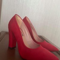 Червени обувки на ток, 37 номер, снимка 1 - Дамски елегантни обувки - 32578108