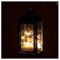Коледен декоративен фенер, Черен матиран със снежен човек Automat, снимка 2 - Декорация за дома - 34767760
