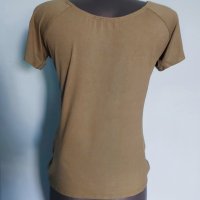 Зелена блуза с регулация на набора отпред в цвят "Милитъри" / голям размер , снимка 6 - Тениски - 32627904