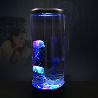 Настолна LED нощна лампа аквариум с медузи. С 16 различни цвята, снимка 2 - Лед осветление - 43461648