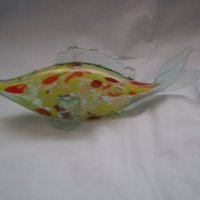 Стара фигура на риба многоцветно стъкло, снимка 1 - Антикварни и старинни предмети - 36913273