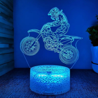 3D LED декоративна лампа Мотор, снимка 2 - Лед осветление - 44929232