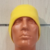 Нова мъжка зимна шапка с подгъв в жълт цвят, снимка 6 - Шапки - 39325389