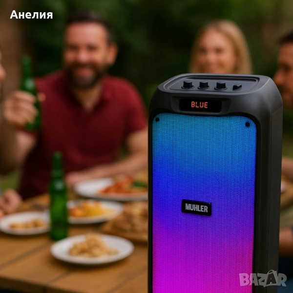 Активна тонколона Muhler 881R с два микрофона и дистанционно , снимка 1