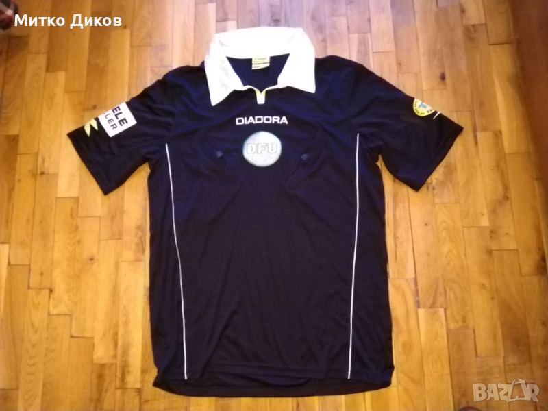 DFU Diadora маркова съдийска реферска тениска винтидж размер Л, снимка 1