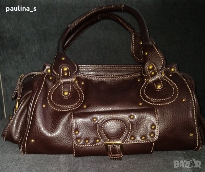Ергономична дамска чанта в кафяво / кафява чанта , снимка 1