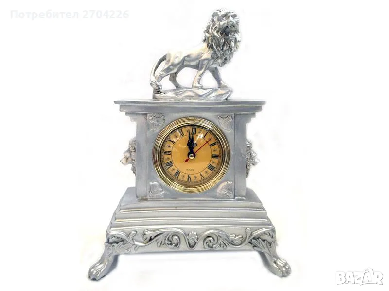 Статуетка часовник с лъв, снимка 1