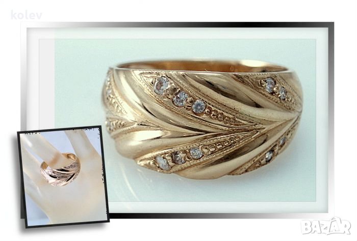 златен пръстен -голям колан - 3.71  грама/ размер №56-56.5, снимка 1