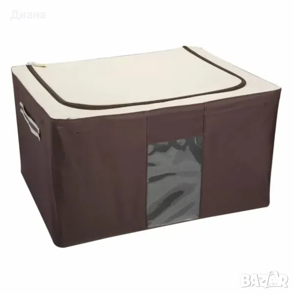 Калъф за дрехи с цип и дъно от полиестер с метална рамка, снимка 1