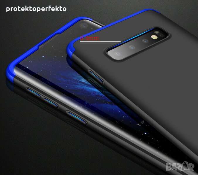 GKK 360 Кейс Samsung Galaxy S10, S10 Plus, S10E - черно със синьо цвят, снимка 1