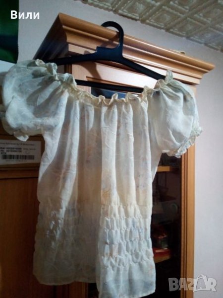 Ефирна блуза с къс ръкав, снимка 1