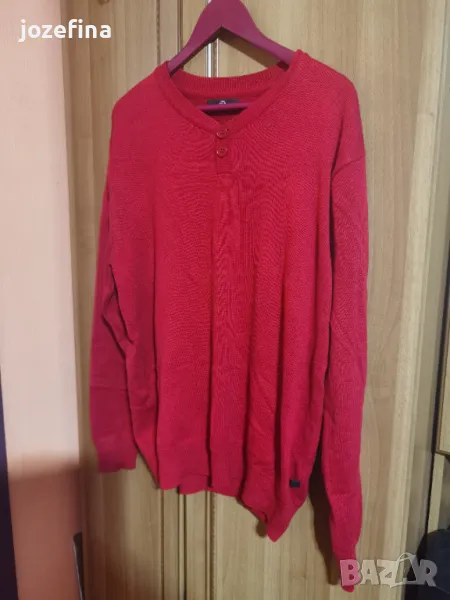 Червен мъжки пуловер, снимка 1