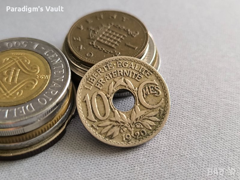 Mонета - Франция - 10 сентима | 1920г., снимка 1