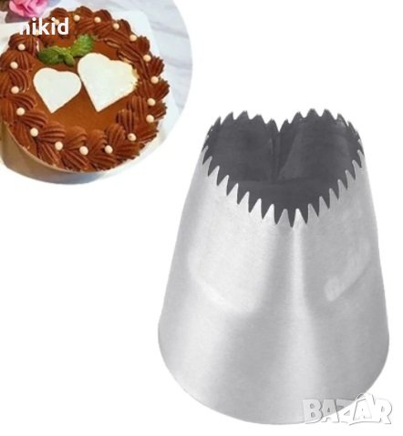 F03 сърце дюза шприц руска накрайник за пош декор украса торта крем, снимка 1