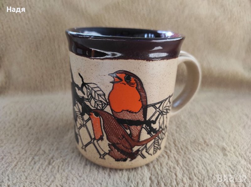 Страхотна керамична чаша с птици, снимка 1