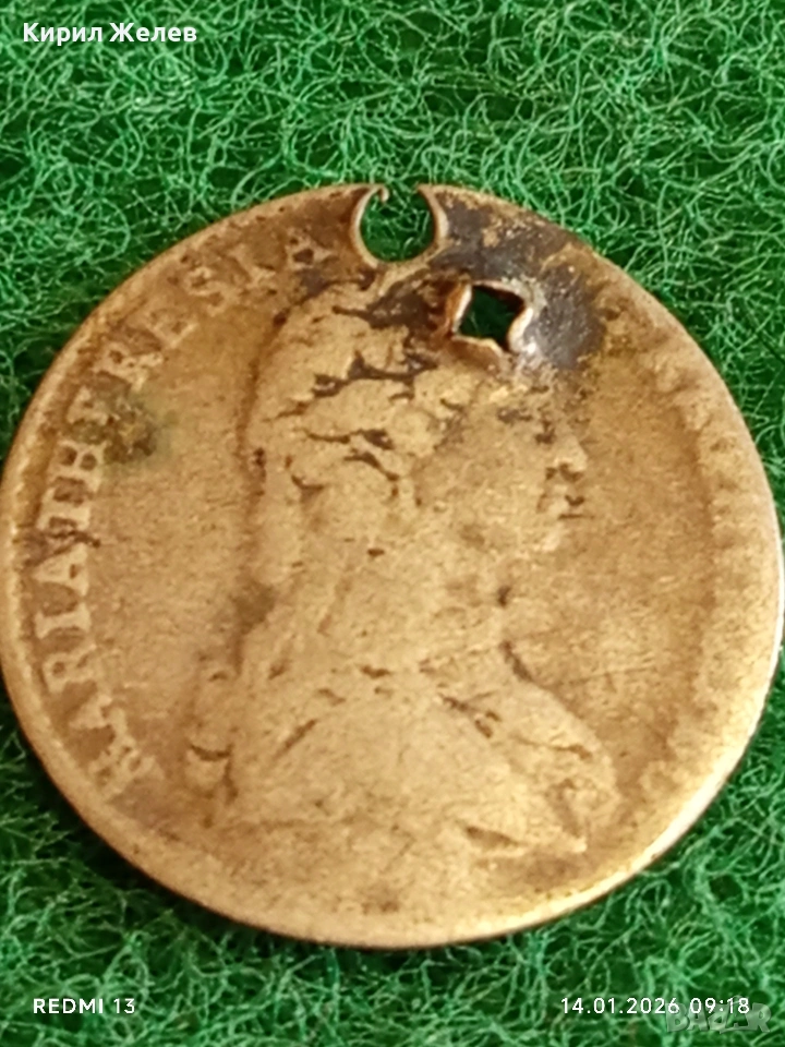 Сребърна монета 6 кройцера Мария Терезия Австрия за КОЛЕКЦИЯ 52896, снимка 1