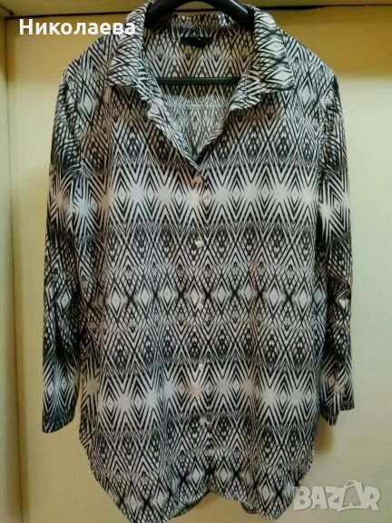 Черно-бяла риза-туника на H&M, снимка 1