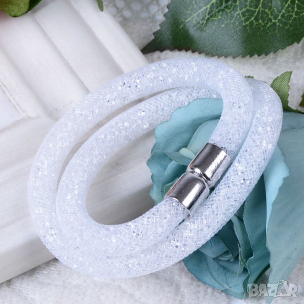 Колие с камъни – бял цвят стилно бижу аксесоар, снимка 1