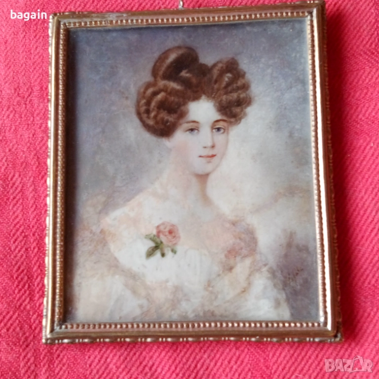 Уникален портрет върху слонова кост., снимка 1