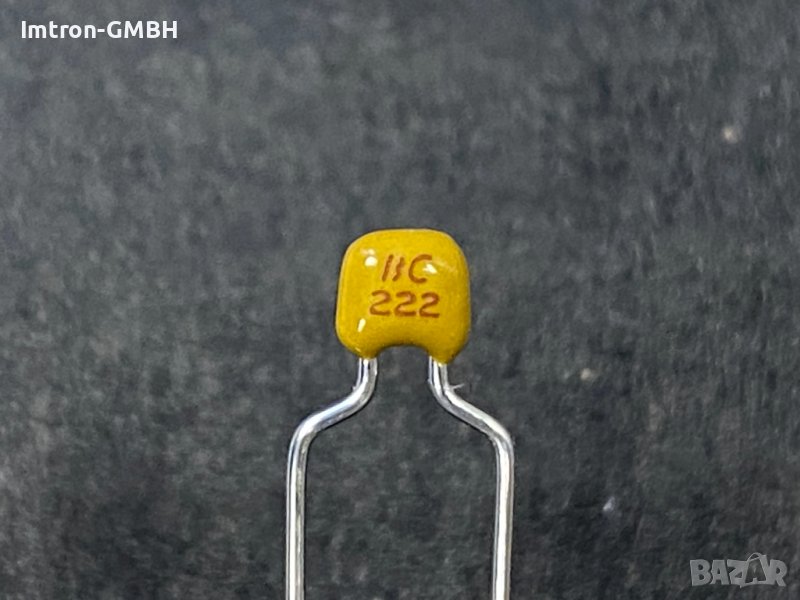  Керамични кондензатор MLCC - изведени 2200pF 50volts 10% 5.0mmX7R K222K10X7RF5UH5, снимка 1