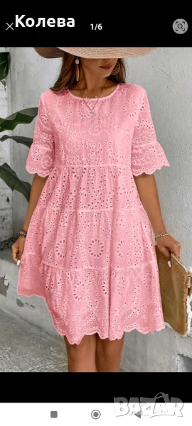 Дамска розова рокля, снимка 1